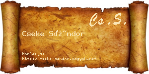Cseke Sándor névjegykártya