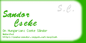 sandor cseke business card